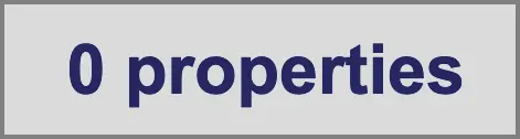 A rectangular sign with a gray border and a light gray background displaying the text '0 properties' in dark blue capital letters.